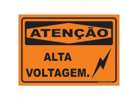 PLACA ATENÇÃO ALTA VOLTAGEM